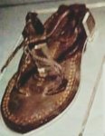 An older photo of The Prophet's blessed sandal. صلى الله عليه و سلم